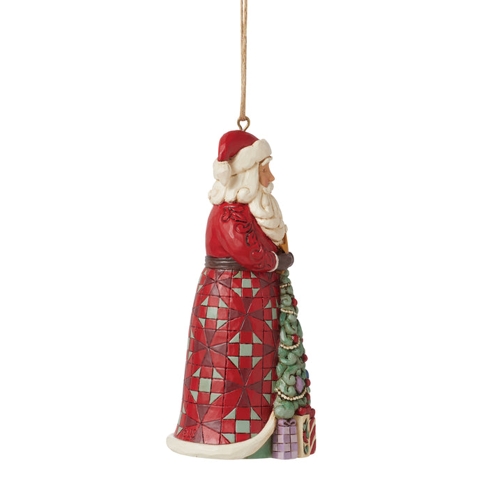 Santa with Tree in Skirt Ornament by Jim Shore