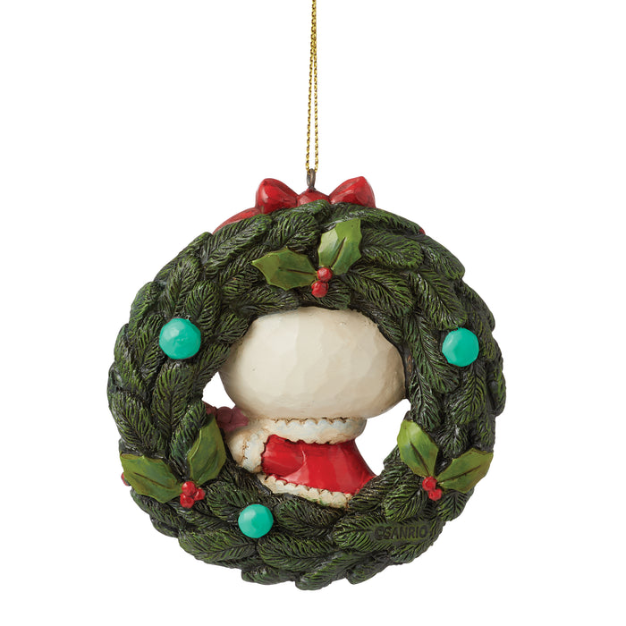 Hello Kitty Wreath Ornament by Jim Shore