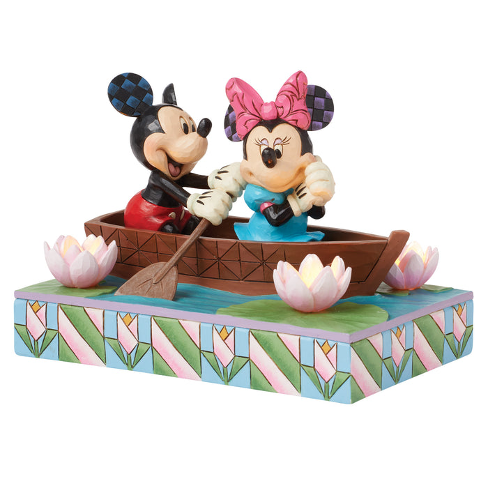 Mickey & Minnie LED Love Rowboat Figurine by Jim Shore