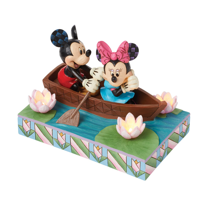 Mickey & Minnie LED Love Rowboat Figurine by Jim Shore