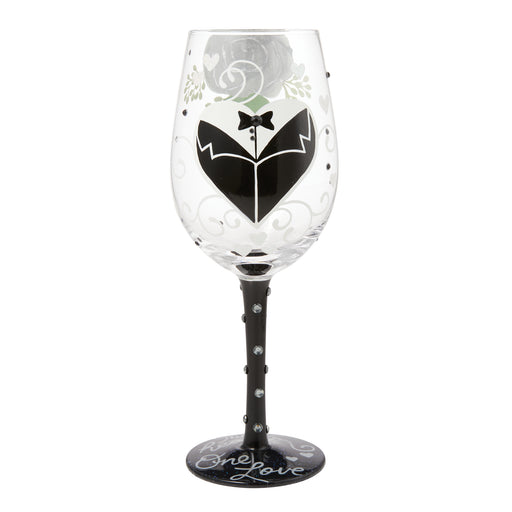 Groom Two Hearts Lolita Wine Glass