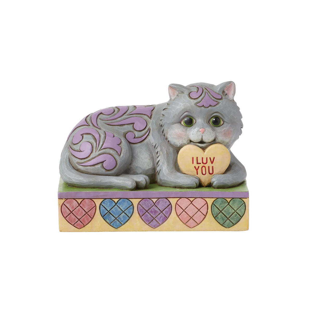 Sale❗️Jim Shore☆ Faithful Friend(Cat) Cat Lying by Message Hearts by Jim Shore — Trudy's Hallmark