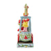 Colorful figurine of a character in a basket on a white background