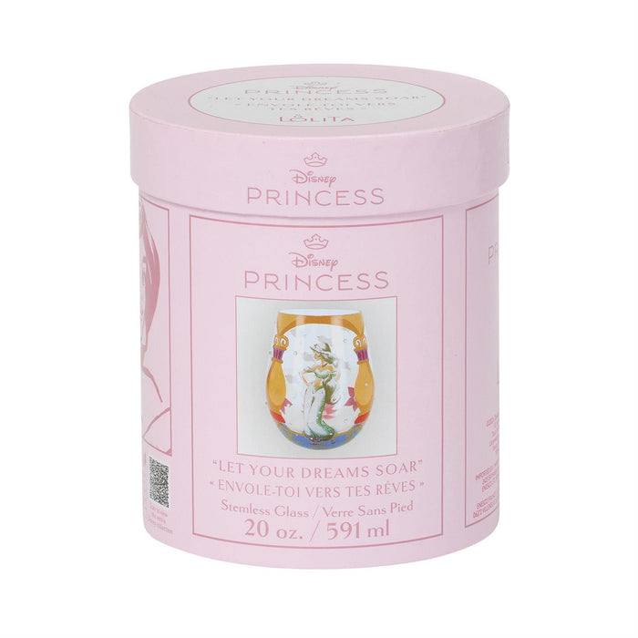 Pink Disney Princess-themed container on a white background