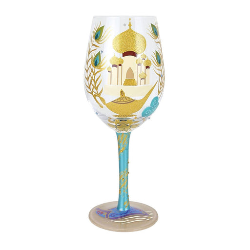 Decorative wine glass with artistic design on a white background