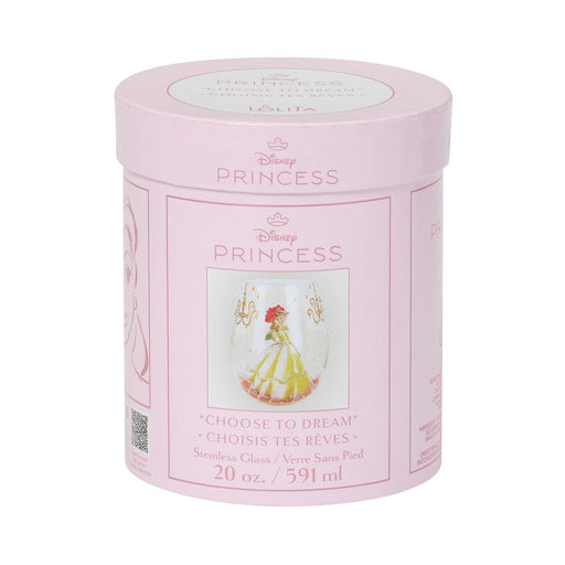 Pink cylindrical container with Disney Princess branding on a white background