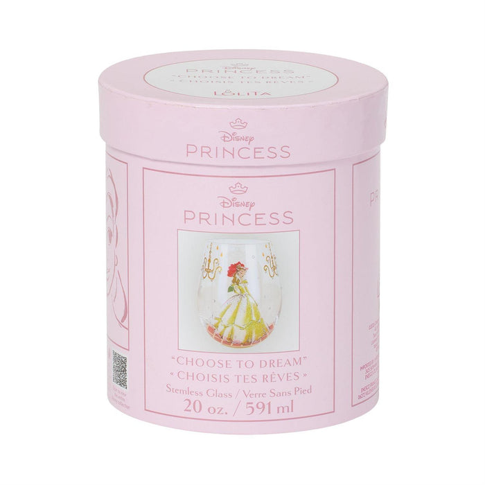 Pink cylindrical container with Disney Princess branding on a white background