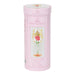 Pink cylindrical Disney Princess product packaging with a rose design on a white background