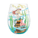 Wine glass with a mermaid design on a white background