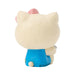 Cat-shaped figurine with blue body and beige face on a white background