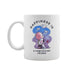 White mug with Snoopy and Charlie design and 'Happiness is a Comforting Friend' text on a white background