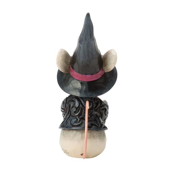 Decorative witch hat with a pointed top and pink band on a white background