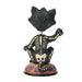 Cat skeleton figurine on a white background