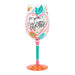 Decorative wine glass with 'For You Mom' text on a white background