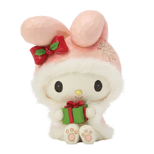 Decorative My Melody figurine with a gift on a white background