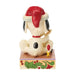 Animated character figurine with a red hat on a white background