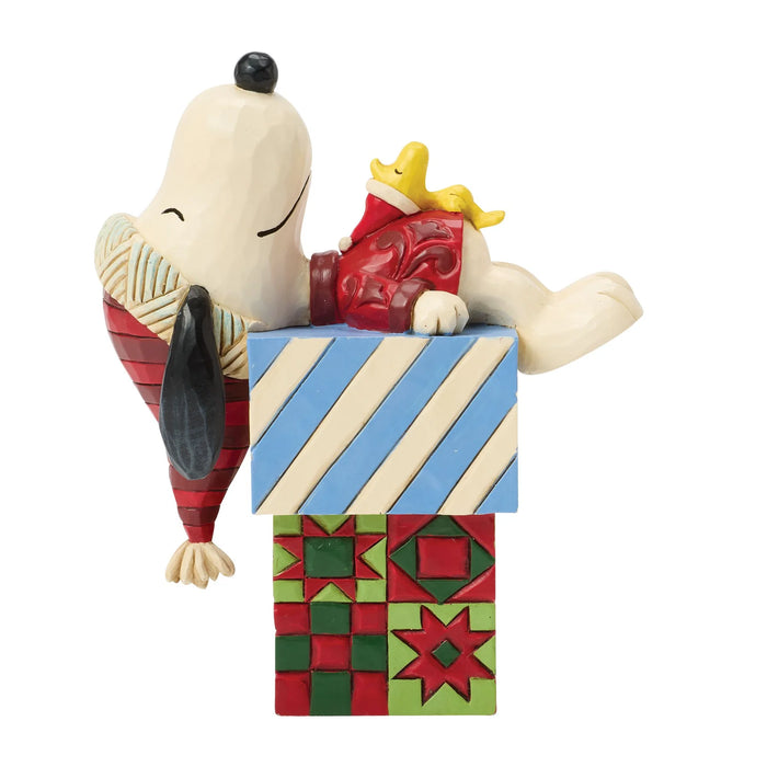 Animated character in a gift box with a white background