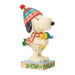 Festive Snoopy and Woodstock hugging figurine