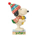 Festive Snoopy and Woodstock hugging figurine