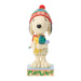 Festive Snoopy and Woodstock hugging figurine