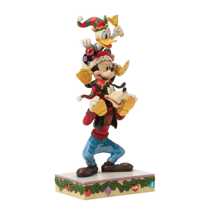 Animated character figurine with festive attire on a white background