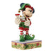 Disney character figurine dressed as an elf holding a笛子 on a decorative base.