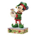 Disney Christmas elf figurine holding a lantern on a white background