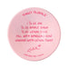 Round pink container with cocktail recipe and brand name on a white background