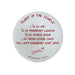 Round label with red text detailing a cocktail recipe on a white background
