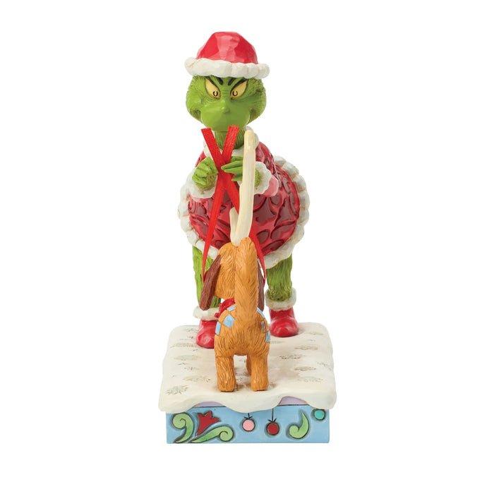Grinch Tying Antlers Max by Jim Shore