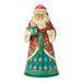 Decorative Santa figurine holding a puppy and a kitten on a white background