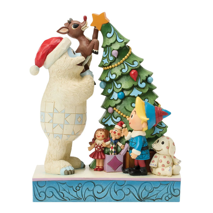Bumble Holding Rudolph by Tree by Jim Shore