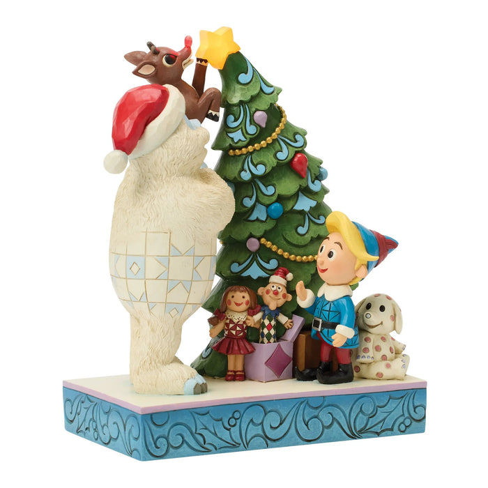 Bumble Holding Rudolph by Tree by Jim Shore