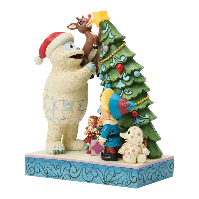 Bumble Holding Rudolph by Tree by Jim Shore