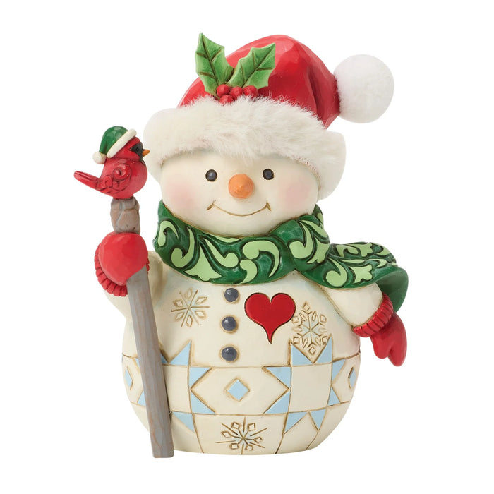 Snowman Bird on Stick Pint by Jim Shore