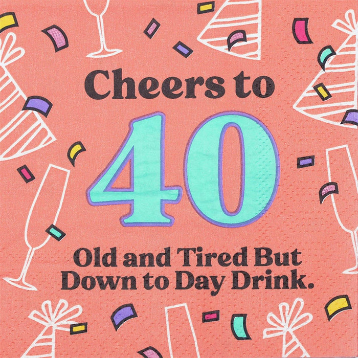 Cheers to 40 Cocktail Napkin
