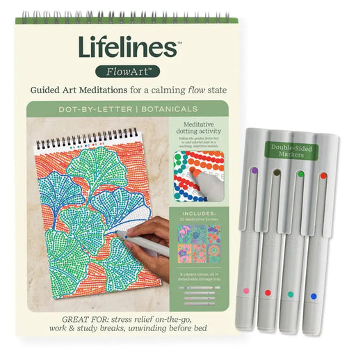 Lifelines Flowart Dot-By-Letter Botanicals Guided Art Meditations