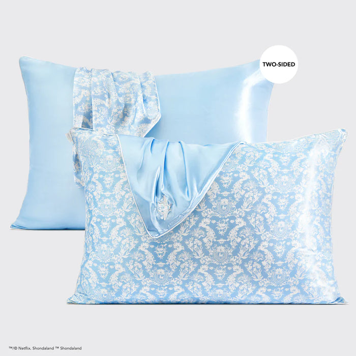 Kitsch x Bridgerton Satin Pillowcase in Toile De Blue - Standard