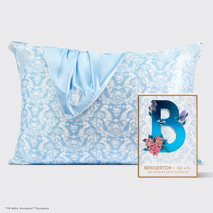 Kitsch x Bridgerton Satin Pillowcase in Toile De Blue - Standard