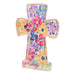 Decorative cross with floral pattern on a white background