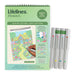 Lifelines FlowArt dot-by-letter set with markers on a white background