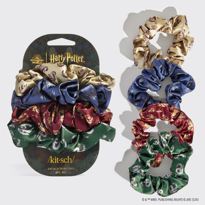 Kitsch x Harry Potter Satin Scrunchies Set in All Houses