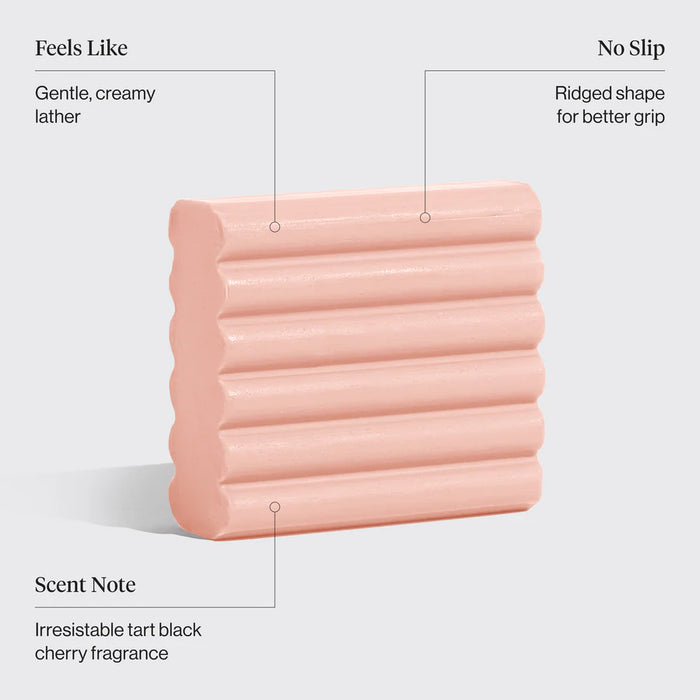 Inflatable soap bar with features labeled on a light gray background