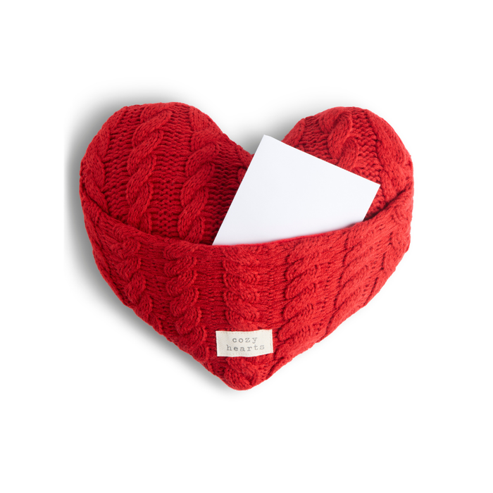 Red Cable Knit Warm Heart