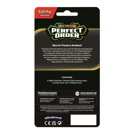 Pokémon Mega Evolution Perfect Order trading card game packaging back view