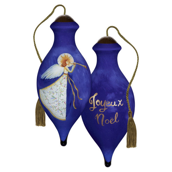 Joyeux Noel Ileana Oakley Hand Painted Blown Glass Ornament