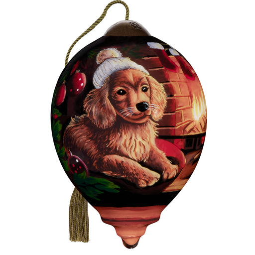 Furry And Bright Claudia McKinney Hand- Painted Blown Glass Ornament