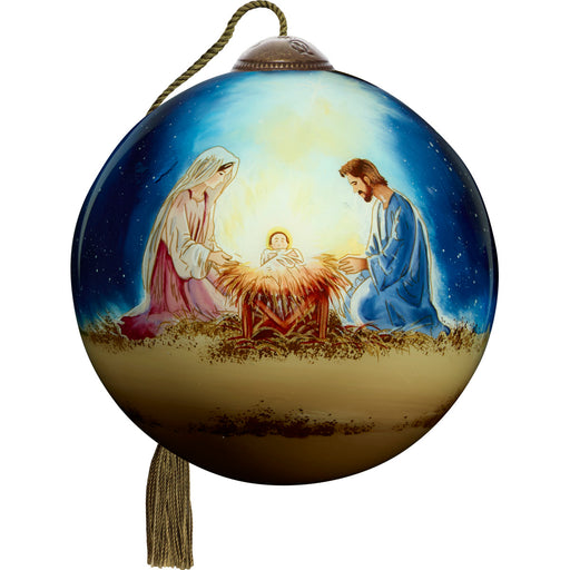 A Nativity Of Radiant Hope Ivan Guarderrama Hand-Painted Blown Glass Ornament