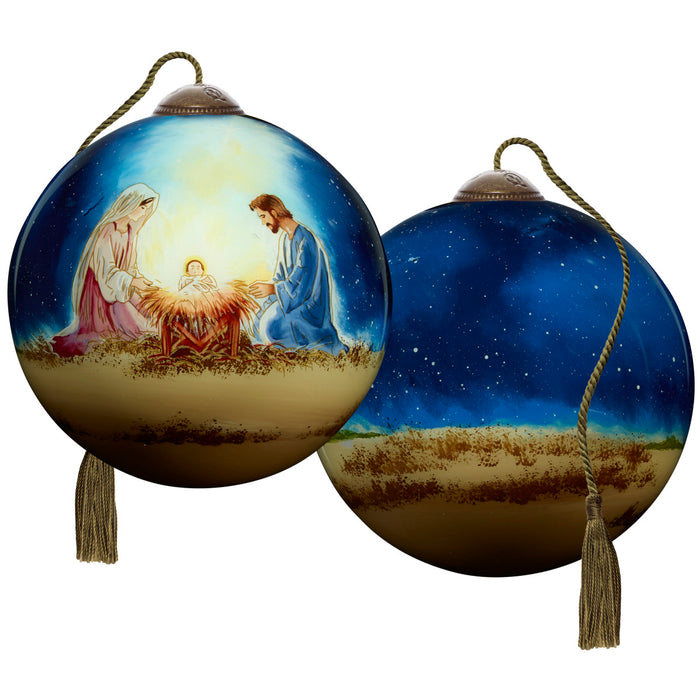 A Nativity Of Radiant Hope Ivan Guarderrama Hand-Painted Blown Glass Ornament