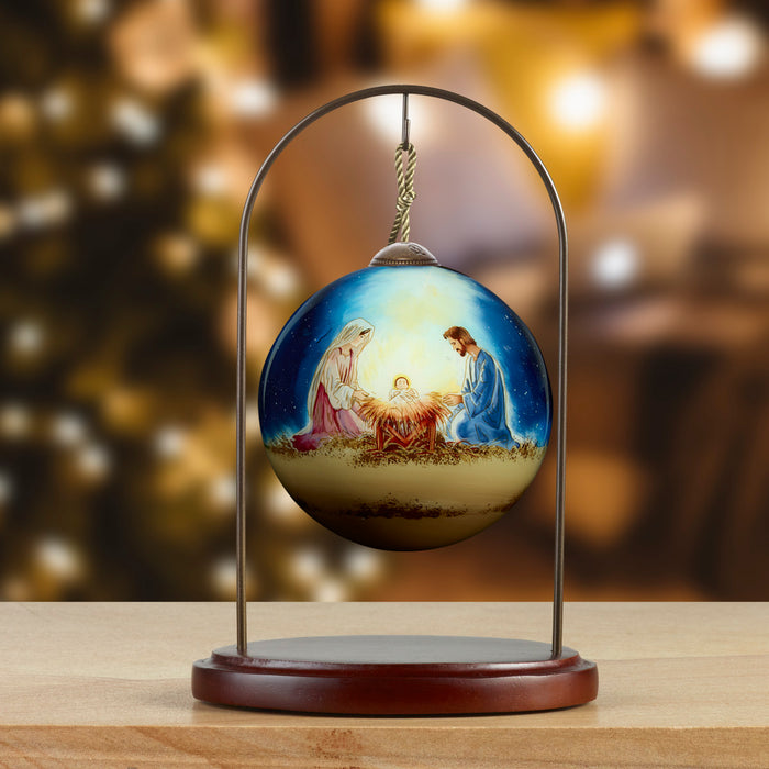 A Nativity Of Radiant Hope Ivan Guarderrama Hand-Painted Blown Glass Ornament